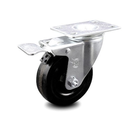 Service Caster 4 Inch Phenolic Wheel Swivel Top Plate Caster with Total Lock Brake SCC SCC-TTL20S414-PHS